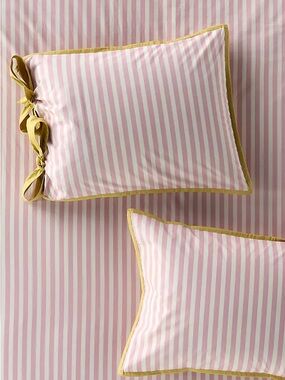 Anthropologie x Maeve Brunner Cotton Percale Striped Tie Printed Shams Set of 2